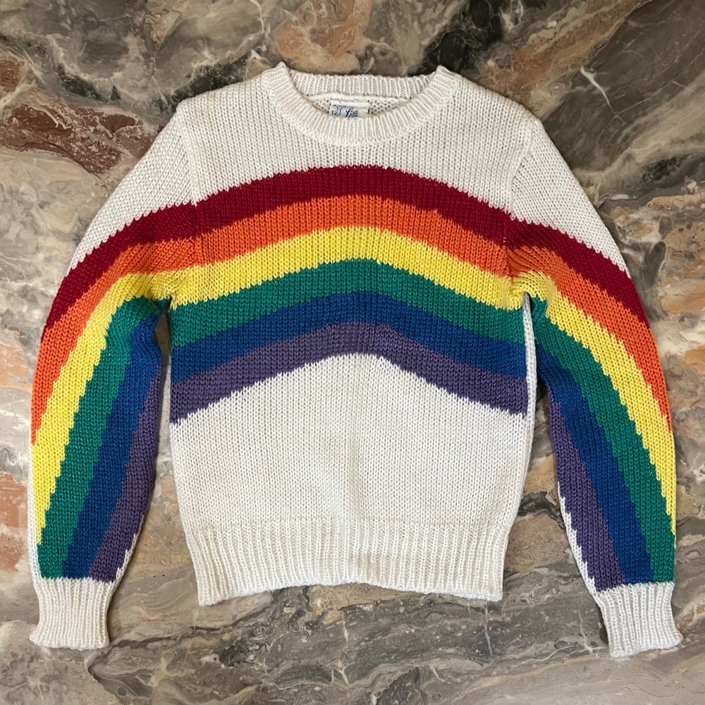 Vintage 1970s Rainbow Sweater